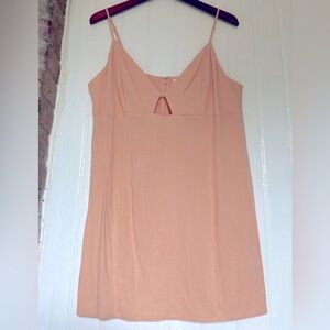 NWOT H&M Viscose Mini-Dress, Peach, Adjustable Straps, Keyhole Bodice, sz XL